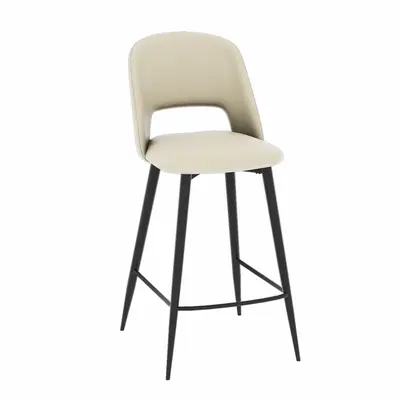 Modern Upholstered Metal Bar Stool 3d model