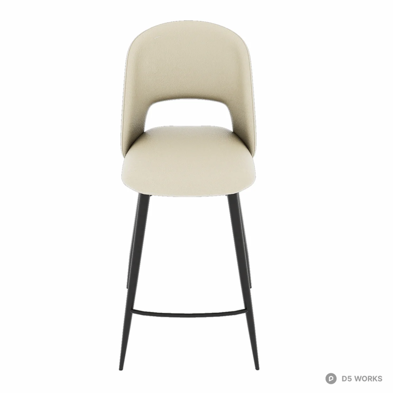 Modern Upholstered Metal Bar Stool 3d model thumbnail 5