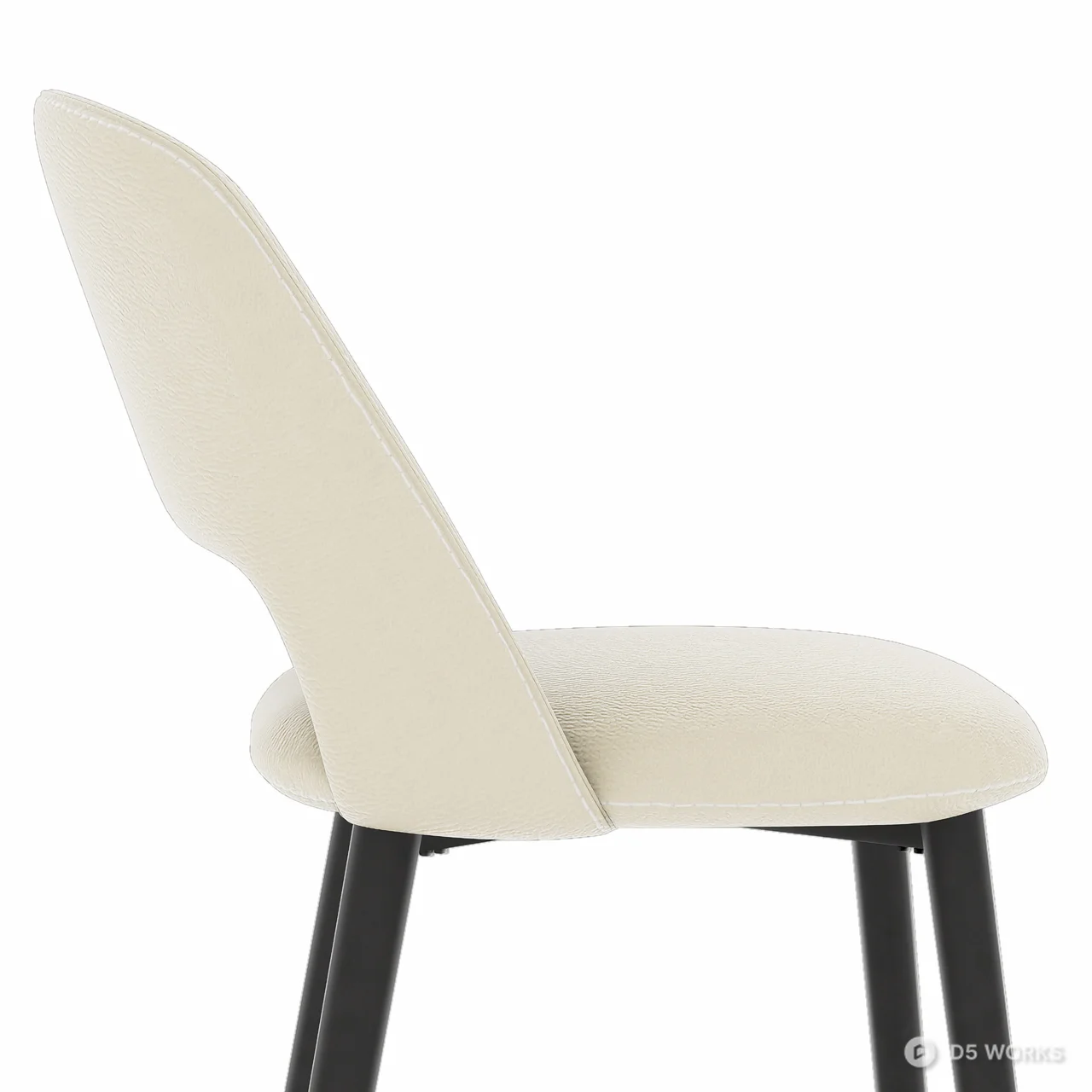Modern Upholstered Metal Bar Stool 3d model thumbnail 6