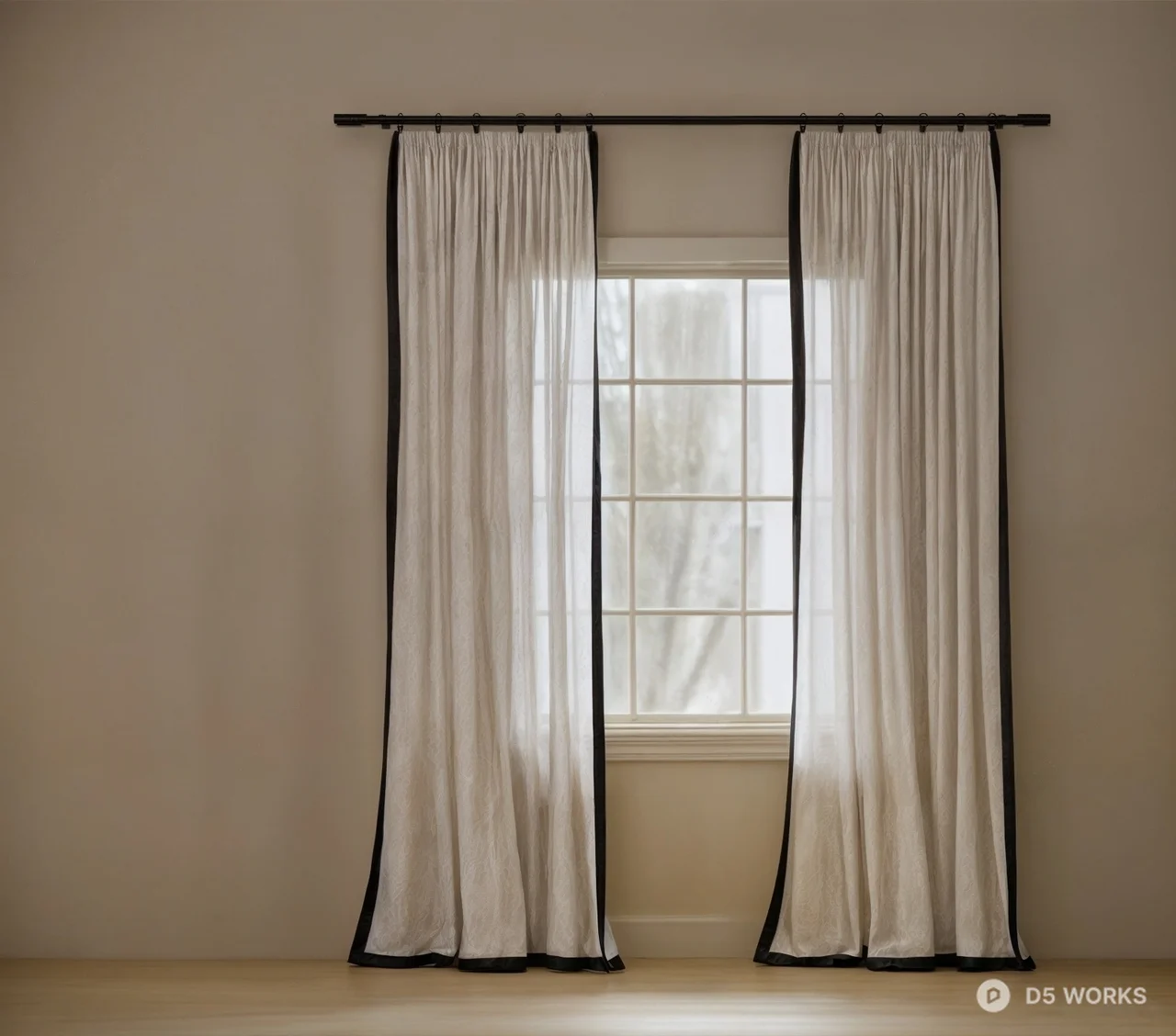 Minimalist Window Curtain Display 3d model - Image 1