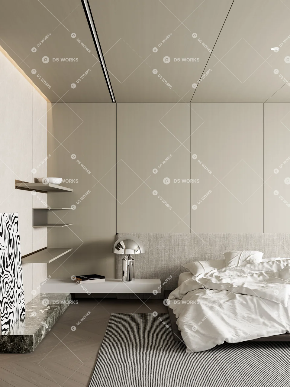 Modern Home Bedroom 3d model thumbnail 6