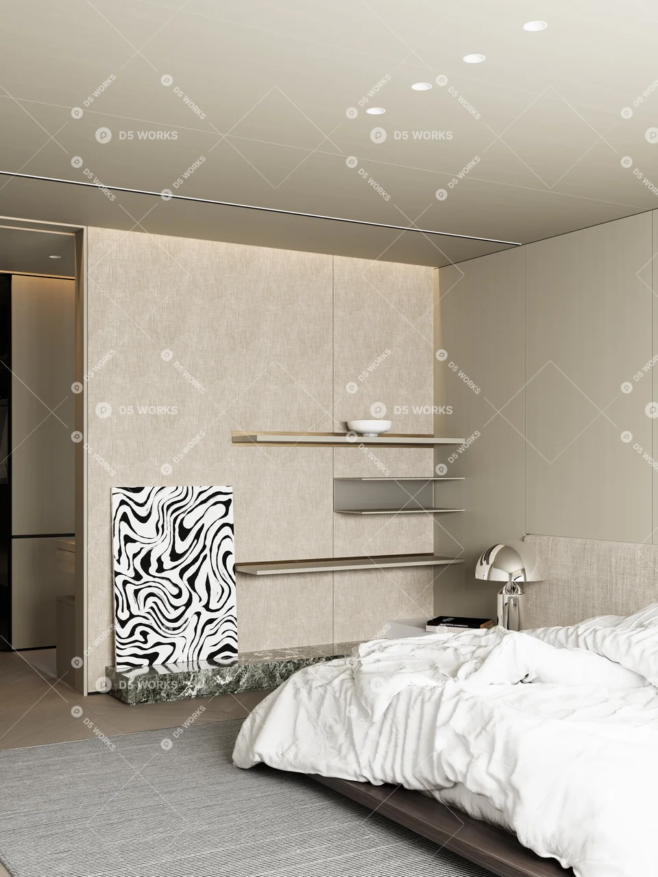 Modern Home Bedroom 3d model thumbnail 9