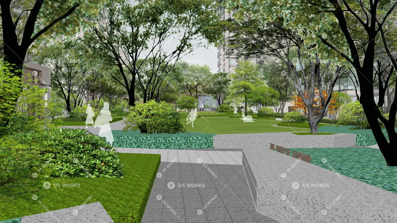 Residential Landscape 3d model thumbnail 3