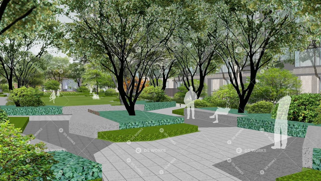 Residential Landscape 3d model thumbnail 2