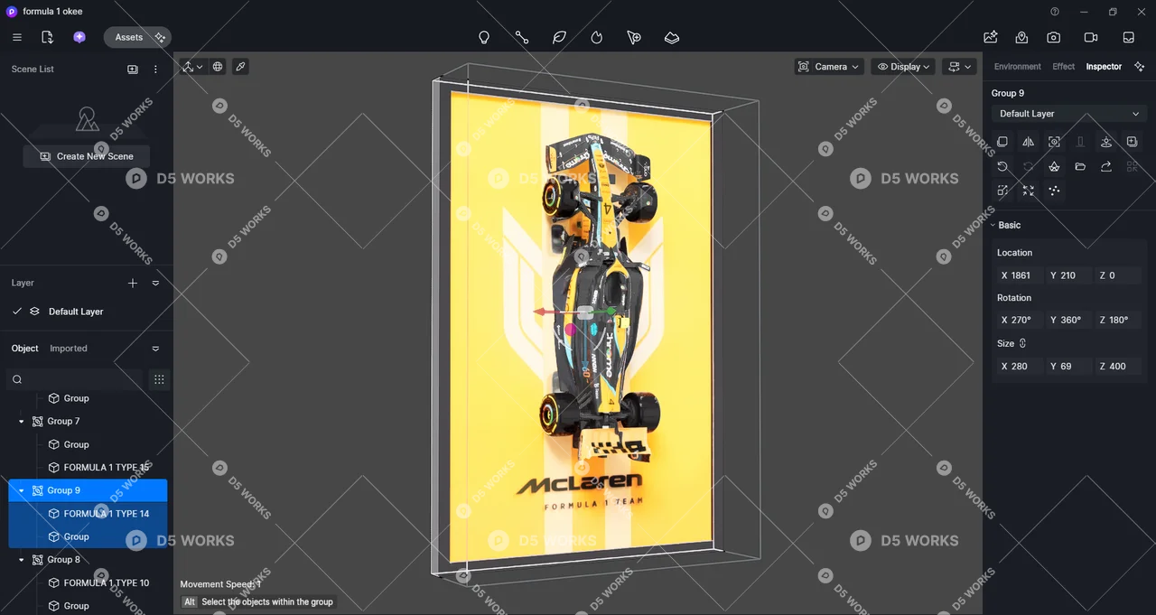 Racing Car Photo Frame Decoration Model 3d model thumbnail 2