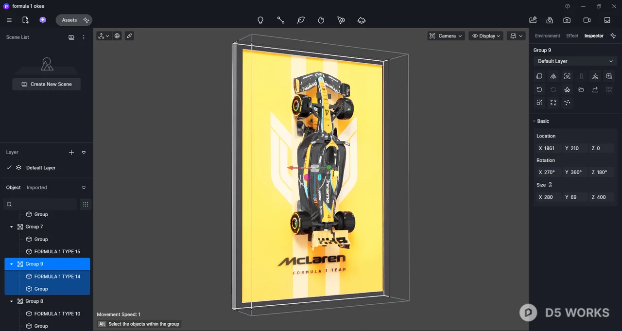 Racing Car Photo Frame Decoration Model 3d model thumbnail 2