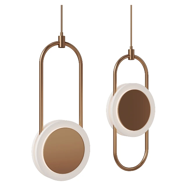 Modern Geometric Rose Gold Pendant Light 3d model