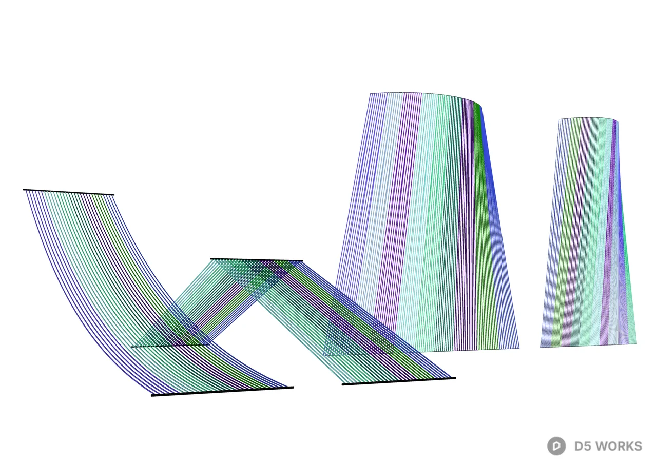 Abstract Striped Installation Art 3d model thumbnail 2