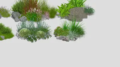 Flower & Grass Combination