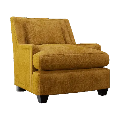 European-style orange fabric single sofa chair 3d model