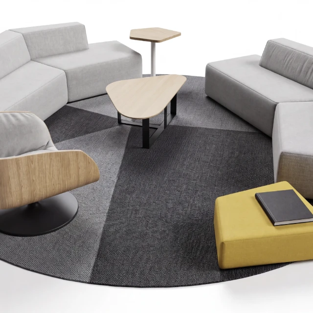 Modern Modular Office Lounge Furniture Set 3d model