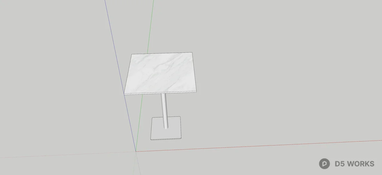 Minimalist White Metal Side Table 3d model thumbnail 2