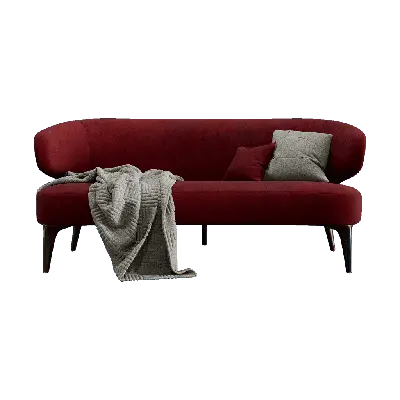 Modern Red Fabric Multi-seat Sofa 02 3d model