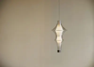 Curved Transparent Pendant Light 3d model