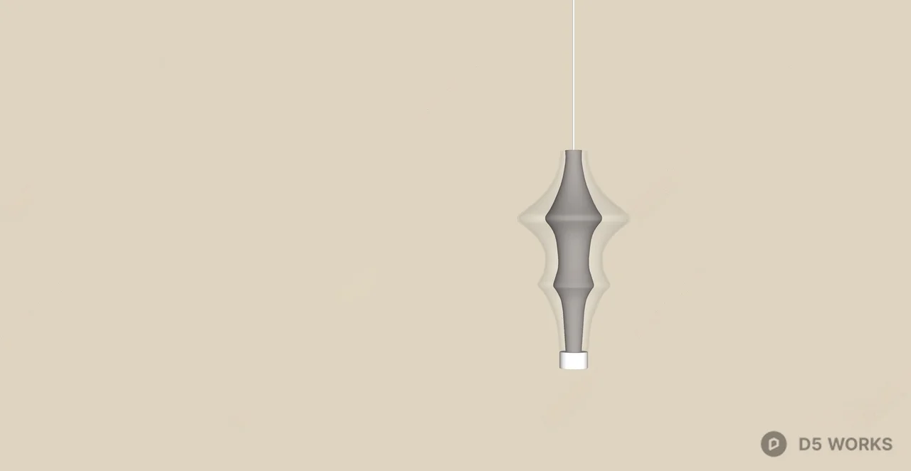Curved Transparent Pendant Light 3d model thumbnail 2
