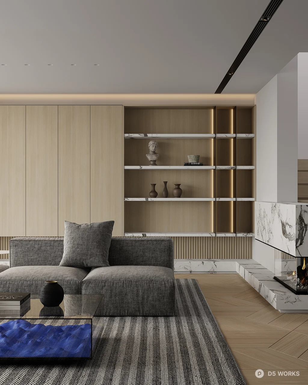 Modern Living Dining Space with Minimalist Design 3d model thumbnail 8