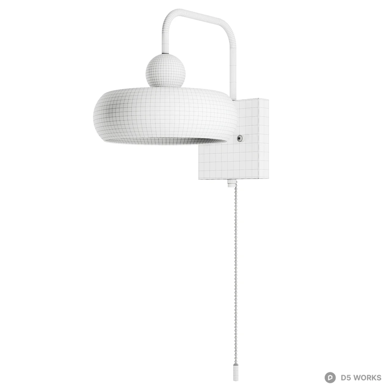 Mid-Century Modern Glass and Wood Wall Sconce 3d model thumbnail 5