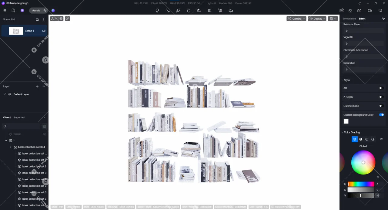 Books & Magazines 3d model thumbnail 2