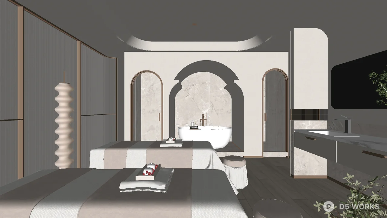 Minimalist Spa Treatment Room 3d model - Image 1