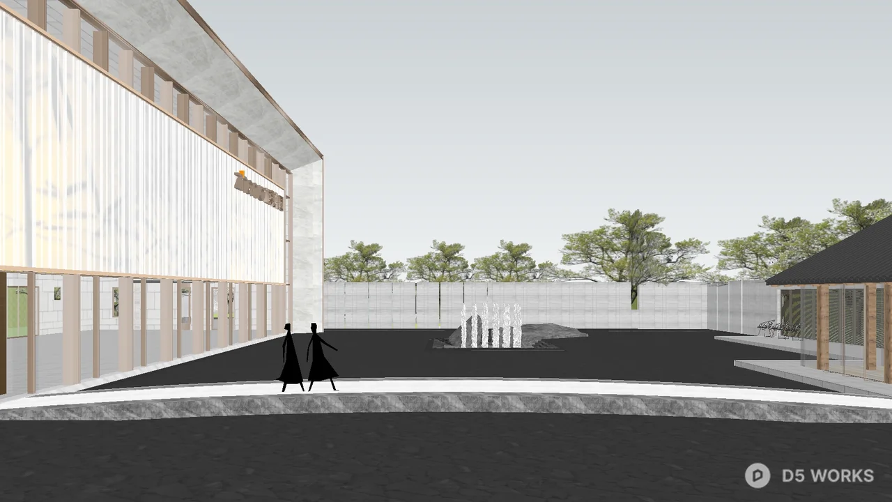 Modern Commercial Street Landscape 3d model - Image 1