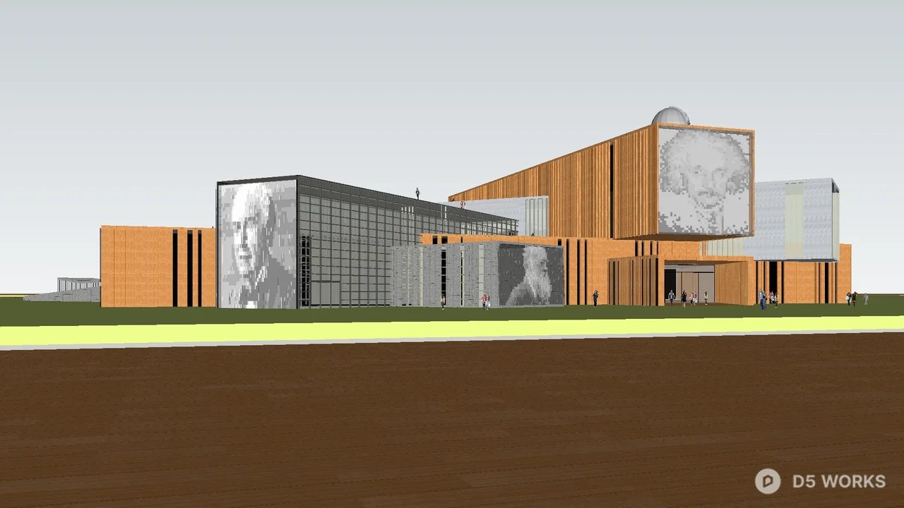 Modern Exhibition Hall Architecture 3d model thumbnail 2
