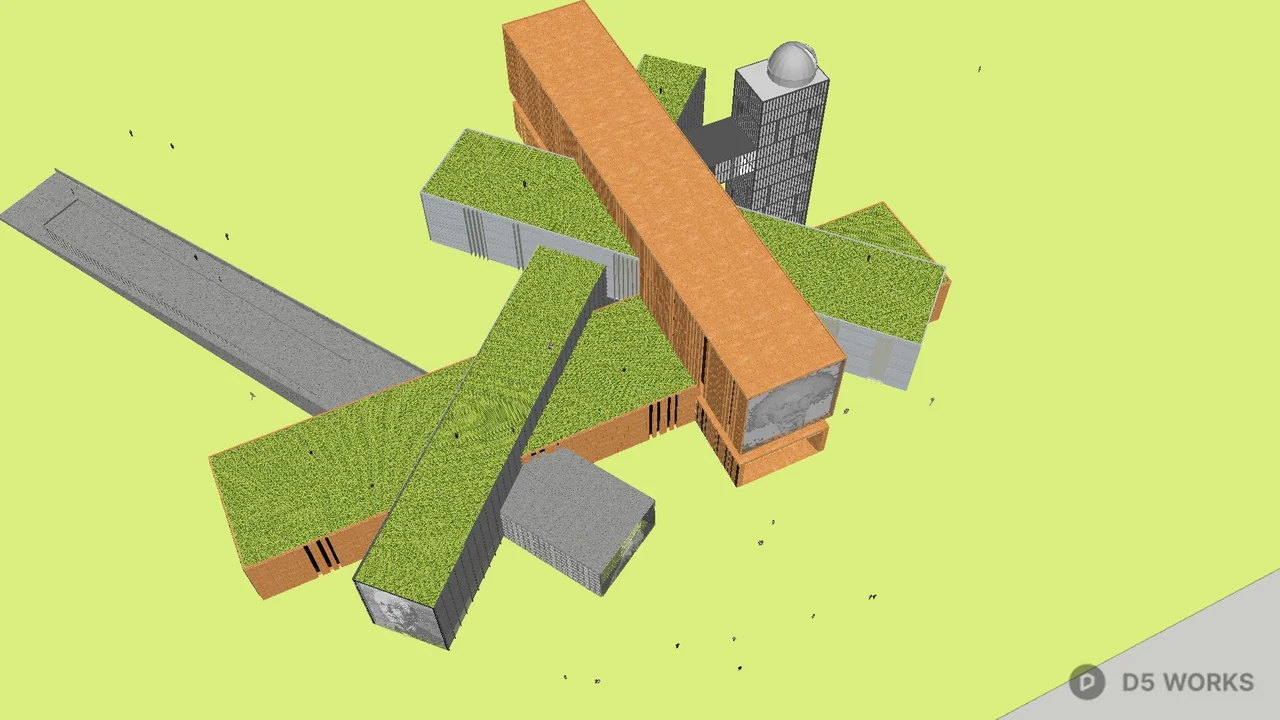 Modern Exhibition Hall Architecture 3d model thumbnail 6