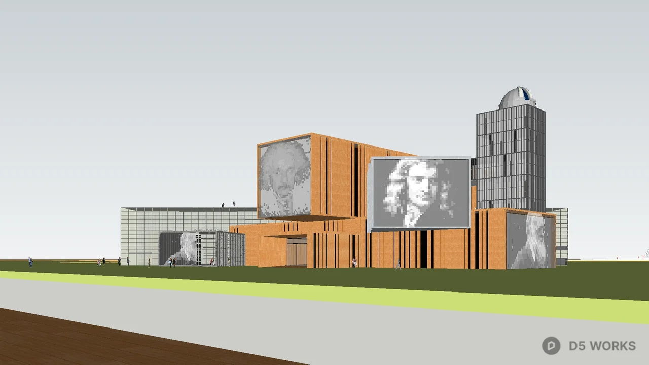 Modern Exhibition Hall Architecture 3d model thumbnail 4