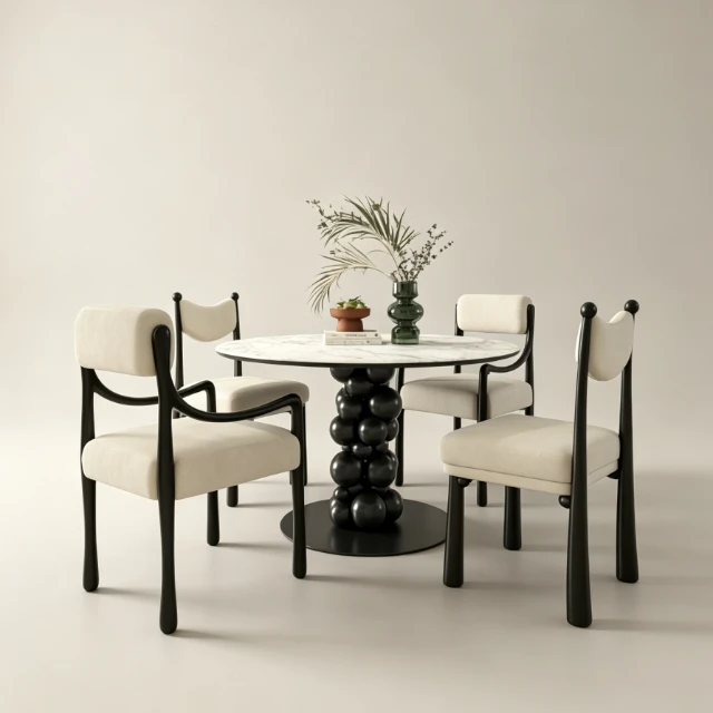Modern Avant-Garde Marble Dining Set 3d model