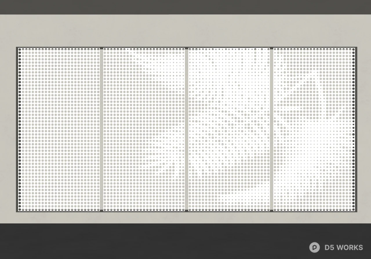Modern Perforated Metal Screen Wall 3d model thumbnail 2