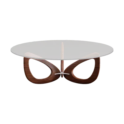Modern Wooden Round Dining 3d model