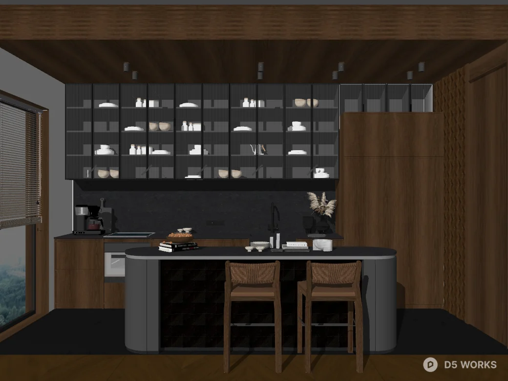 Open Kitchen 3d model thumbnail 2