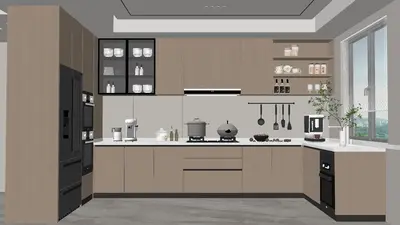 Modern Closed Kitchen