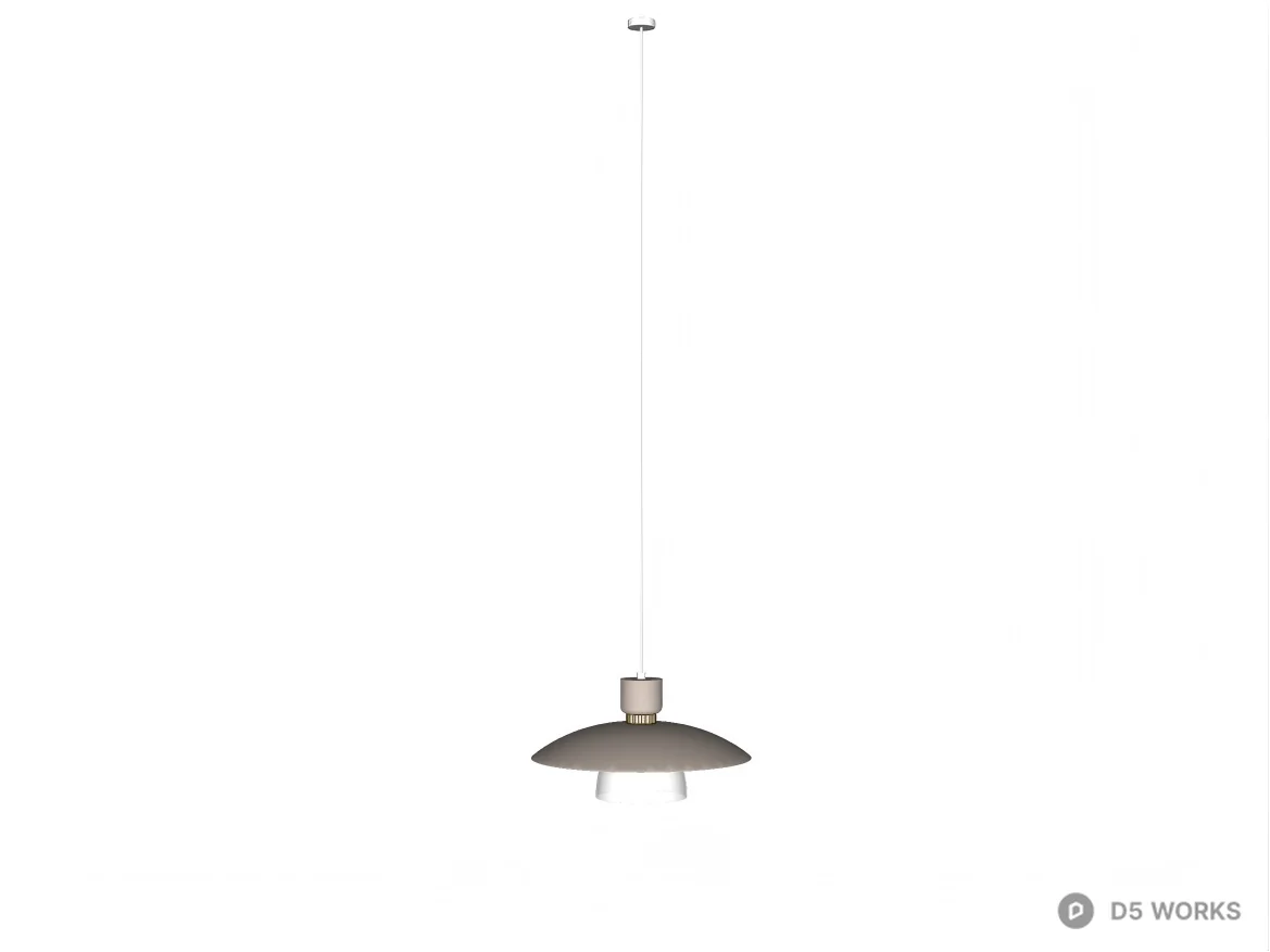 Minimalist Nordic Pendant Light with Matte Finish 3d model thumbnail 2