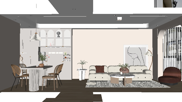Modern Living & Dining Room
