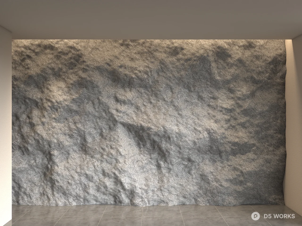 Modern Natural Stone Texture Feature Wall Space 3d model - Image 1