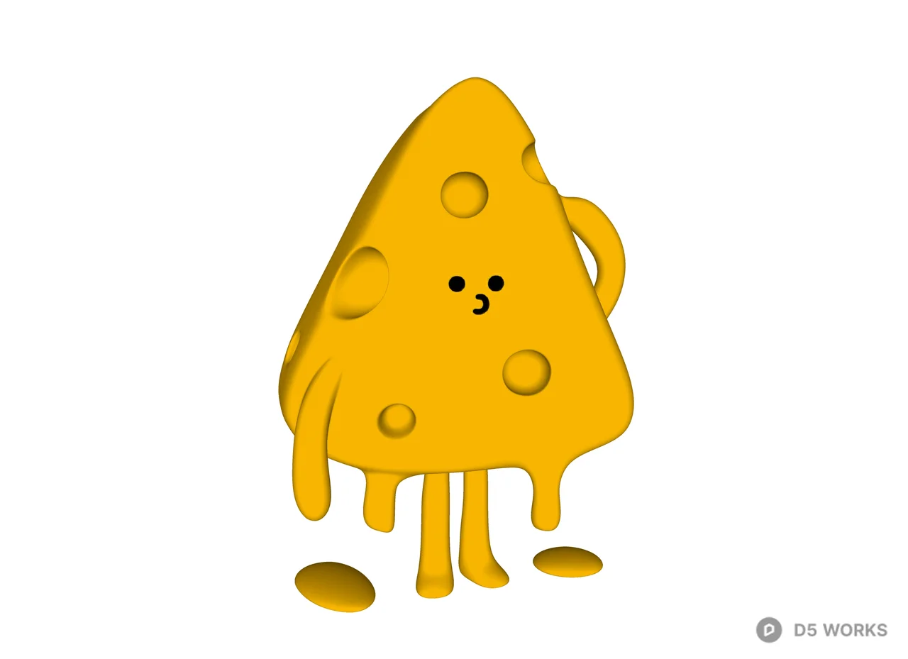 Cheese Character Figurine 3d model thumbnail 3