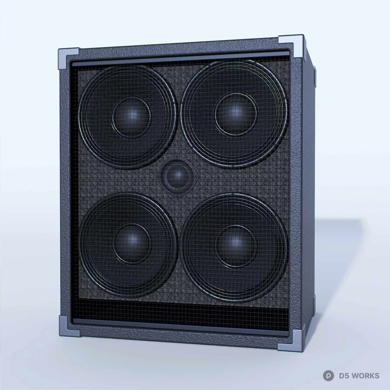 Vintage 4x12 Guitar Speaker Cabinet 3d model thumbnail 3