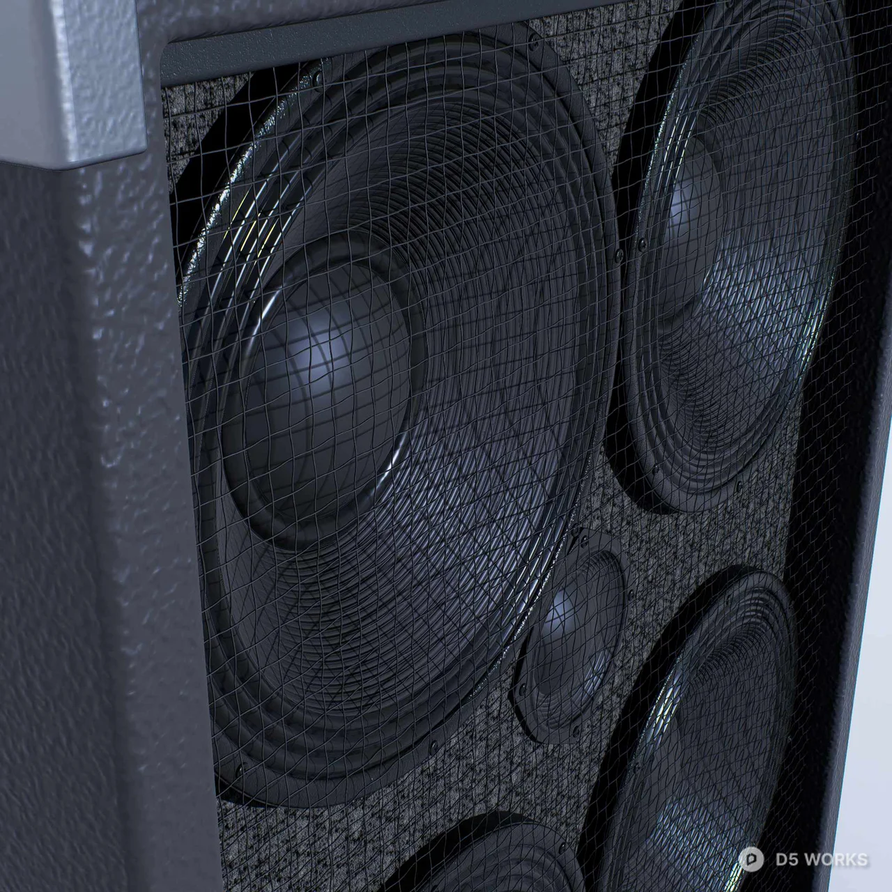 Vintage 4x12 Guitar Speaker Cabinet 3d model thumbnail 2