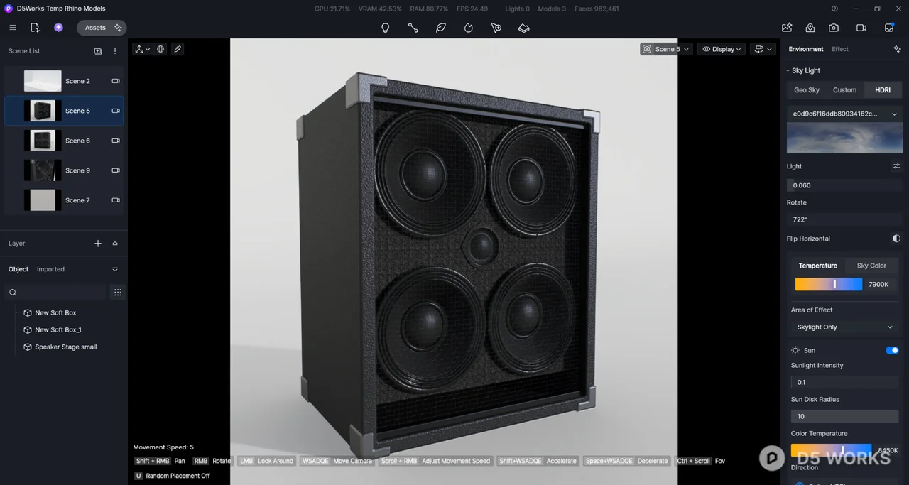 Vintage 4x12 Guitar Speaker Cabinet 3d model thumbnail 4