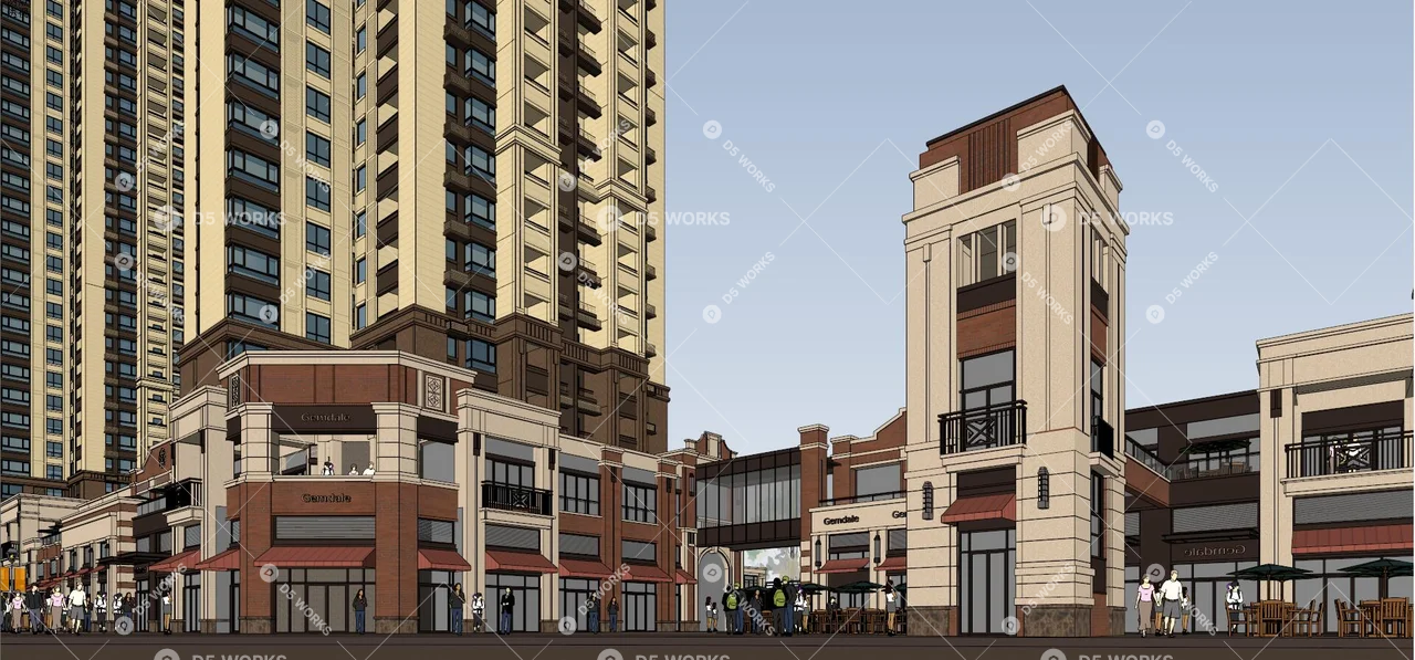 Commercial Landscape 3d model thumbnail 7