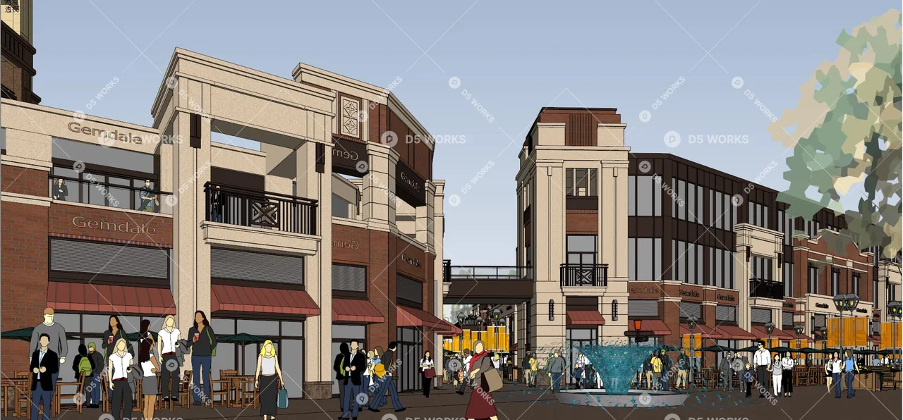 Commercial Landscape 3d model thumbnail 4