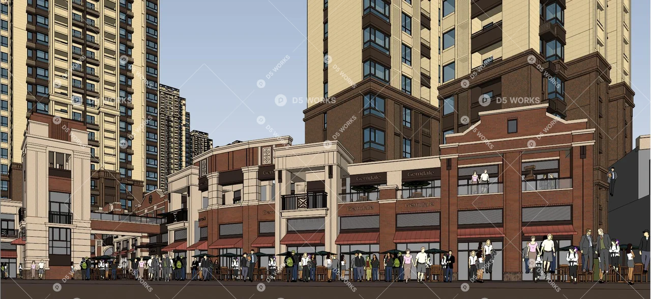 Commercial Landscape 3d model thumbnail 5