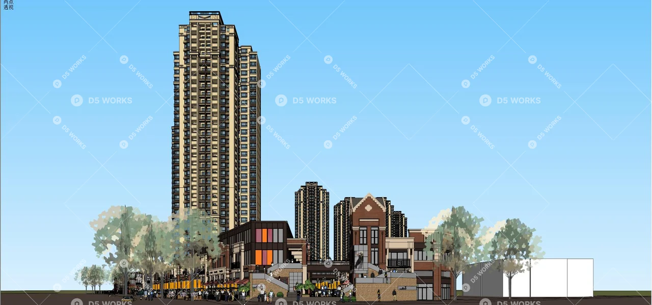 Commercial Landscape 3d model thumbnail 2