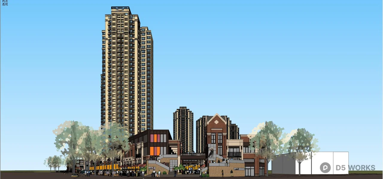 Commercial Street Landscape 3d model thumbnail 2