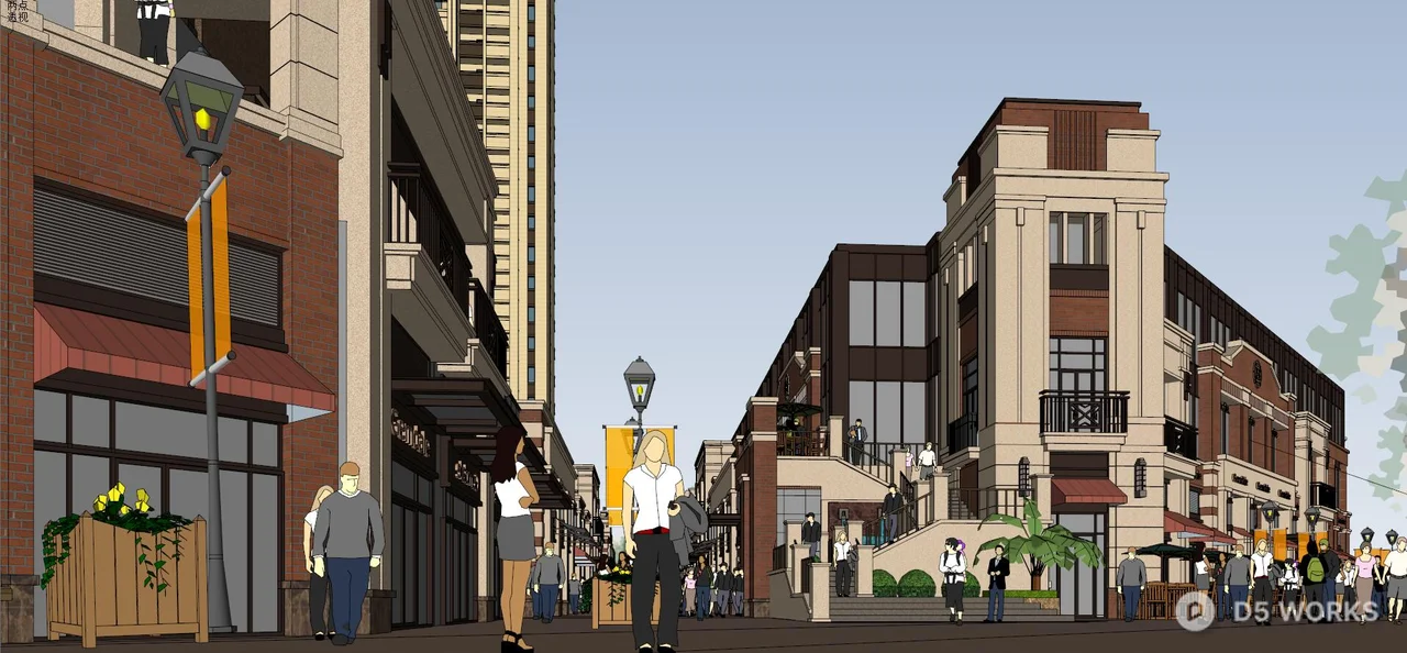 Commercial Street Landscape 3d model - Image 1