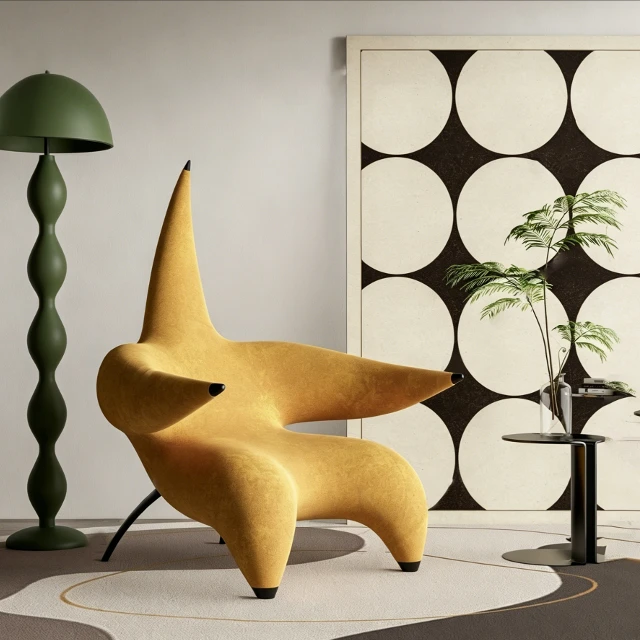 Avant-Garde Yellow Starfish Accent Chair 3d model