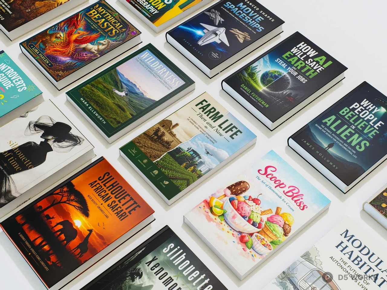 Modern Decorative Book Collection Set 3d model thumbnail 3