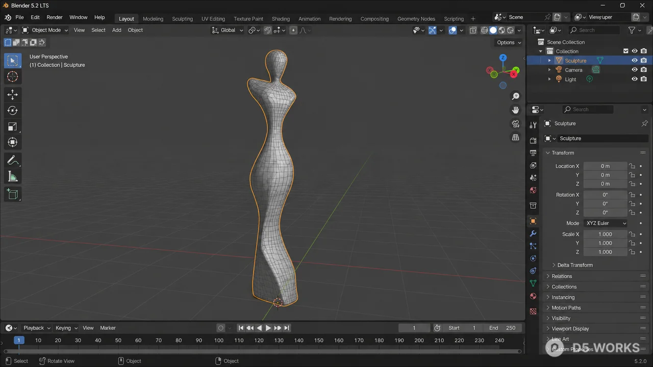 Abstract Minimalist Concrete Human Figurine 3d model thumbnail 2