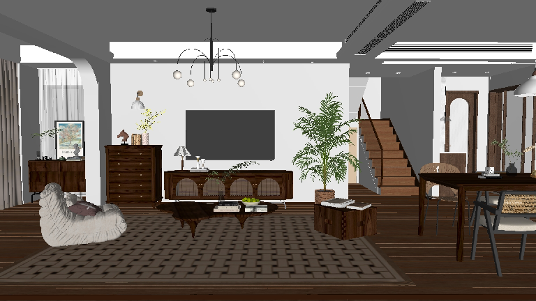 Mid-Century Modern Living & Dining Room
