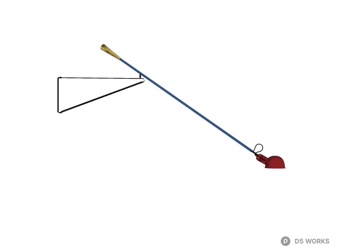 Mid-Century Modern Colorful Swing Arm Wall Lamp 3d model thumbnail 2